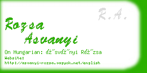 rozsa asvanyi business card